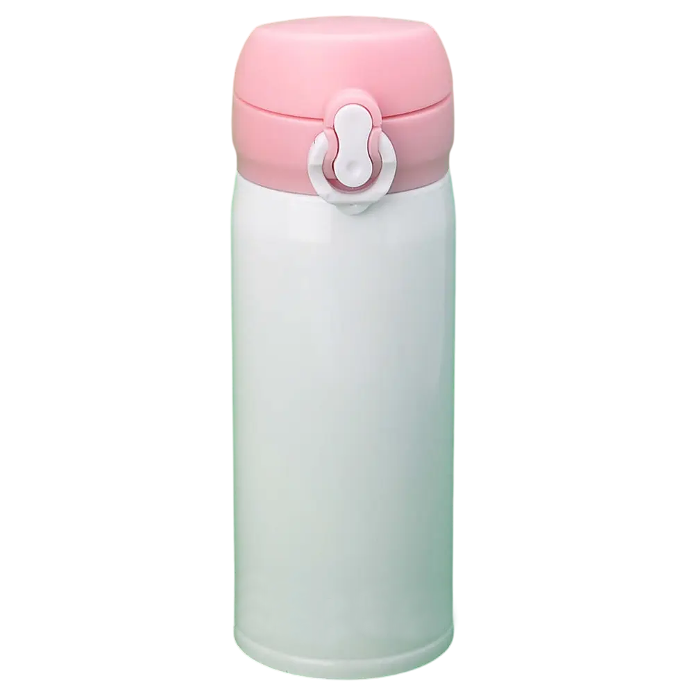 Термос детский для сублимации Sublime с лого с розовой крышкой 350 мл